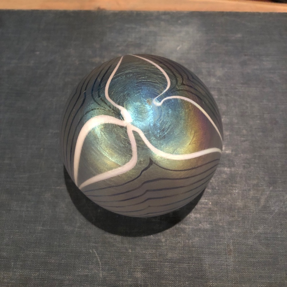 Beautiful Irridiscent Paperweight. Beautiful Colors.